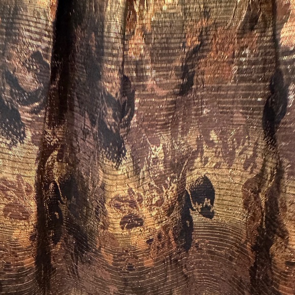 RARE Anthropologie Eva Franco Samhain  Metallic Strapless Pleated Dress - Picture 8 of 12